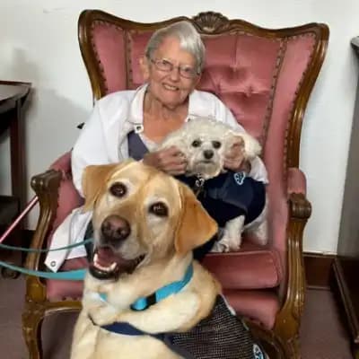 Angel Paws Therapy dog visiting a retirement home